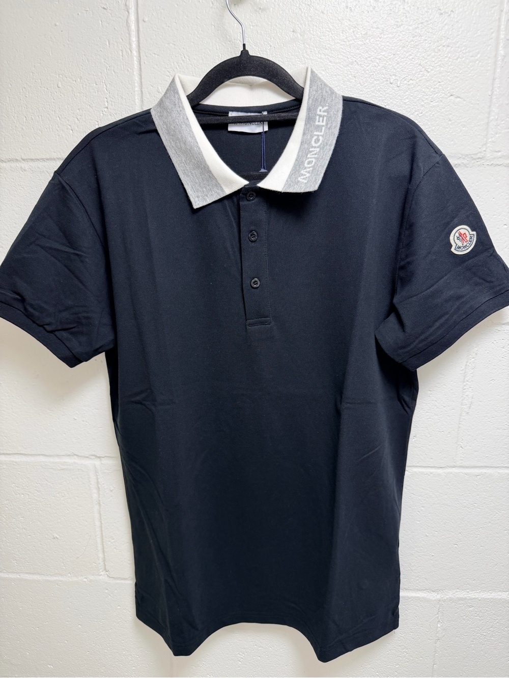 Moncler Men's Navy Blue Polo Shirt Size M